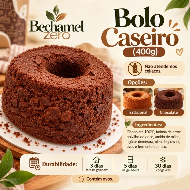 Arte original Bechamel Zero: Bolo caseiro — 400 g
