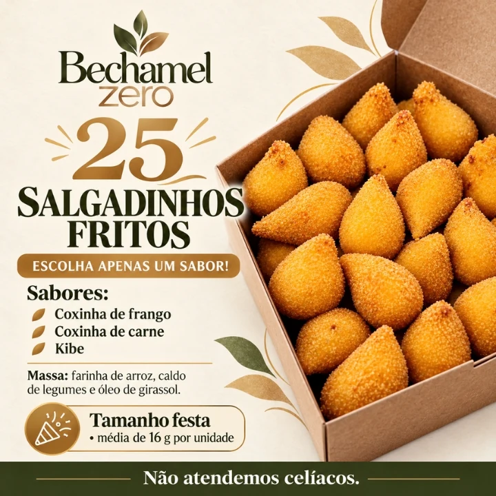 Arte original Bechamel Zero: 25 salgadinhos fritos