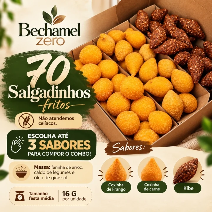 Arte original Bechamel Zero: 70 salgadinhos fritos